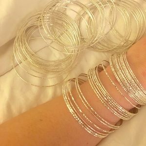 Silver bangle bracelets